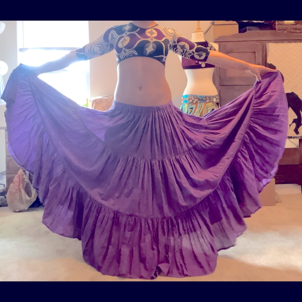 25 yard purple bellydance skirt